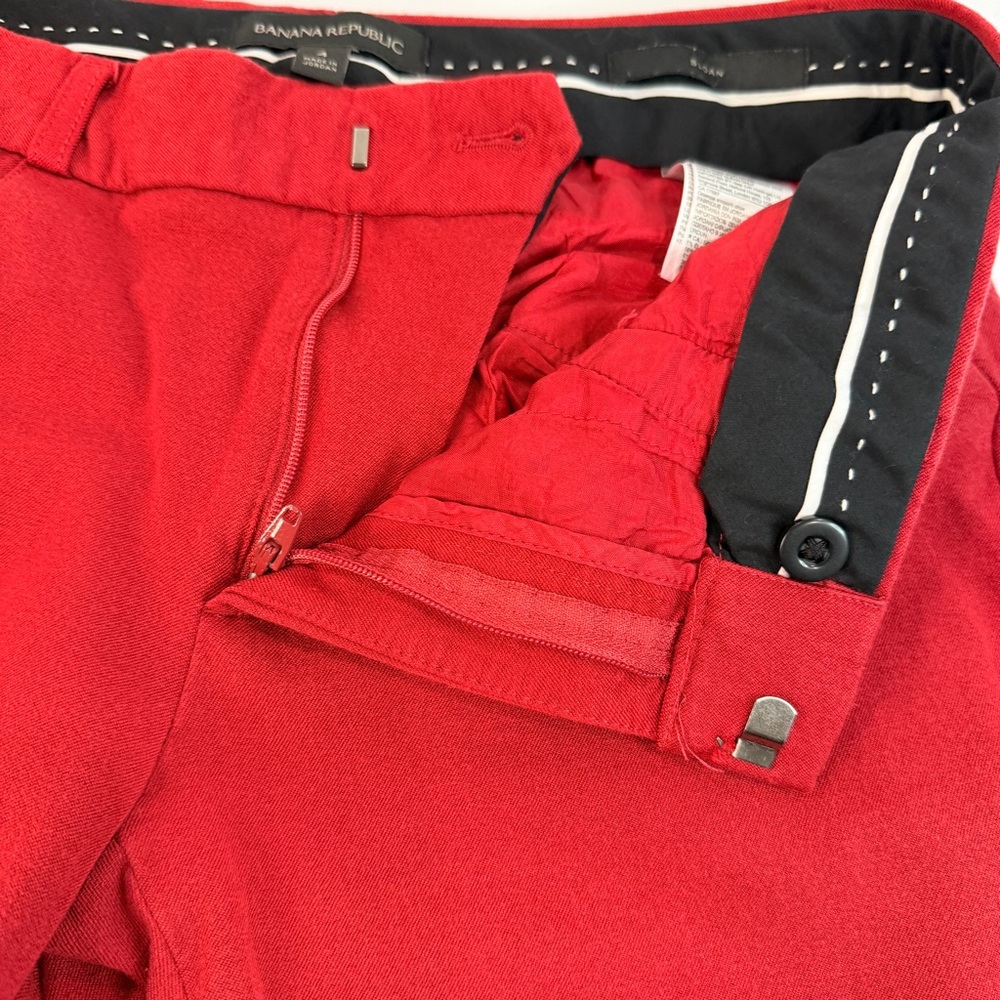 Banana Republic Sloan Red 💋Skinny Pants 💋Size 4 Stretch Career 💋 Chic - Picture 8 of 16